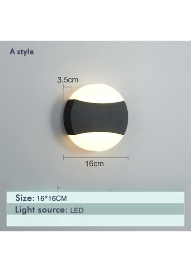 18 Watt Gün Işığı Ledli Bahçe, Balkon, Teras, Kamelya, Veranda, Banyo, Duvar Apliği, Led Armatür Siyah