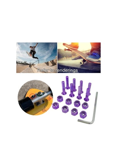 Pazly Suntek 8 Adet Yedek Longboard Donanım Seti - Mor Vidaları Mor