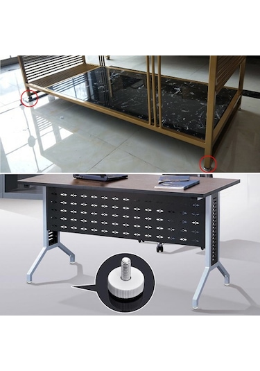 100 Adet Ayarlanabilir Ayak Pedi Mobilya Vida Destek Saplaması, M6x12 Diğer