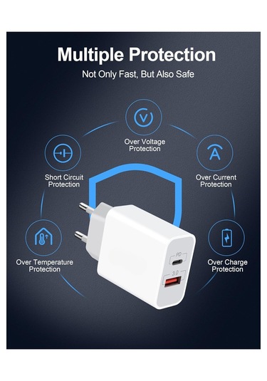 Abatech 45w Pd Type-c Çoklu Süper Hızlı Şarj Aleti Beyaz