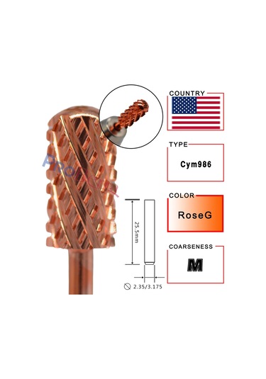 Rolinstar 6.6 Gümüş Büyük Namlu Yuvarlak Pürüzsüz Üst Tırnak Matkap Uçları Freze Kesici Manikür Pedikür Dosyalama Bej Kahve Kahverengi