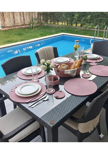 Supla Takımı, 6 Kişilik, Amerikan Servis, Oval Pembe Açık Pembe
