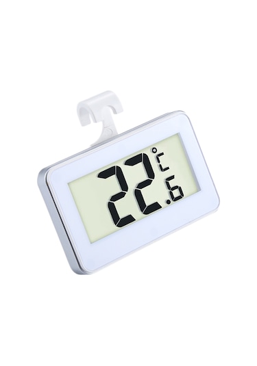 Mini Buzdolabı Termometresi Kancalı Dijital Lcd Ekran Dondurucu Sıcaklık Ölçer