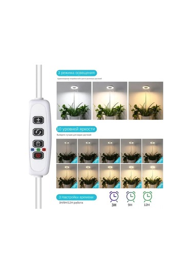 Reedark Bitki Büyüme Lambası - 3 Zaman Ayarlı, 10 Parlaklık Seviyeli, Led Işık Diğer