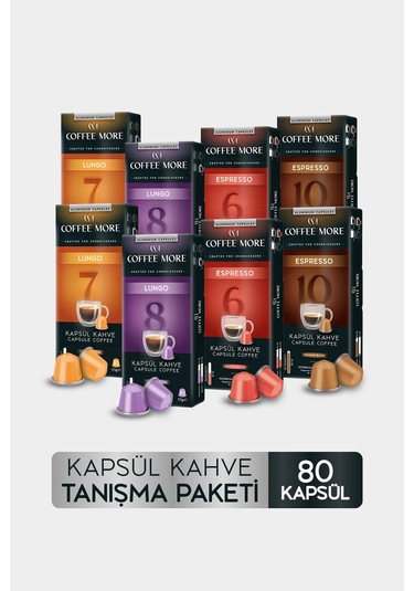 Coffee More Kapsül 2'li Tanışma Paketi 80 Kapsül Kapsül Kahve