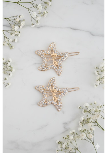 Love Modelli Metal Toka, Metal Klipsli Love Toka 2 Adet Altın