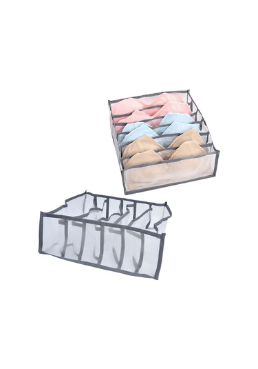 Skycity Nylon Mesh Organizer: Çok Amaçlı Giyim Depolama Kutusu, Katlanabilir, Bölmeli, Hava Geçirgen, Sıcak Ve Çorap İçin Gri 6 Bölmeli Çok Renkli