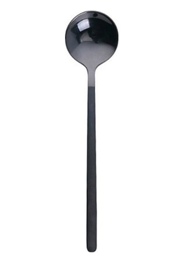 Mini Aksesuarlar Kahve Kaşığı Mutfak Tatlıspoon Yemek Yuvarlak Şekil Kahve Paslanmaz Çelik Ev Black , Size:17cm Siyah