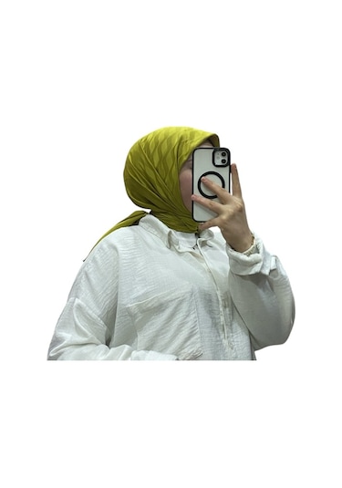 Losyana Jakarlı Su Yolu Desenli Eşarp 1034 Yağ Yeşili