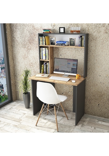 Robinhome Robin Home Cornelia No 2 Çalışma Masası Kitaplık Çam Gri Antrasit