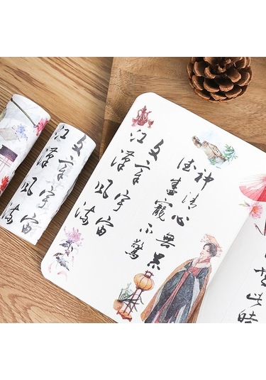 Prestigegoods Renkli Desenli Washi Bant - 100mm Geniş Dıy Dekorasyon Ve El İşleri Yapışkanlı Bant