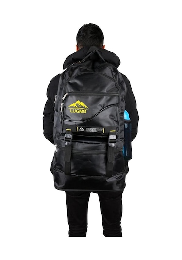 Dağcı Sırt Çantası 65 Litre Seyahat Spor Kamp Bölmeli Siyah Körüklü