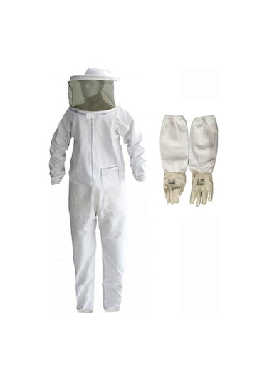 Sedef Beekeepıng Arıcı Tulum Maske + Arıcı Uzun Eldiven Kıyafet Set XL