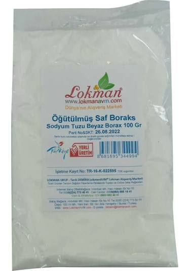 Öğütülmüş Saf Boraks Sodyum Tuzu Beyaz Borax 100 Gr