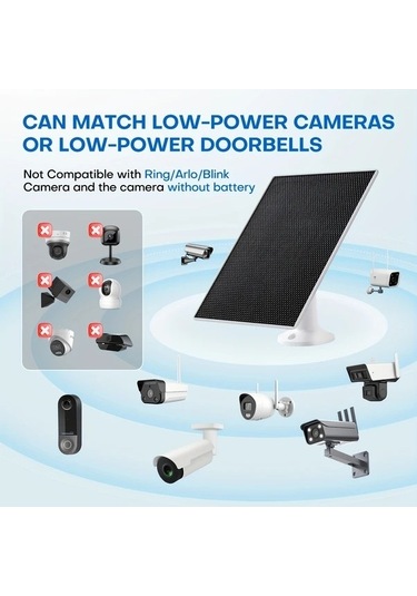 Besthome1 Dream011 Siyah Etfe Güneş Paneli 365 Gün Yüksek Verimli Kristal Silikon Güvenlik Kamerası Şarj Cihazı