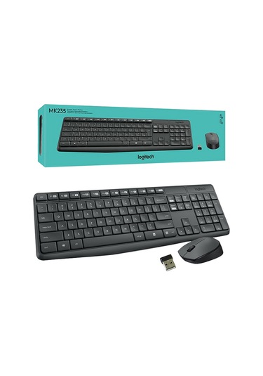 Logıtech Mk235 Q Tr Kablosuz Klavye Mouse Set Gri