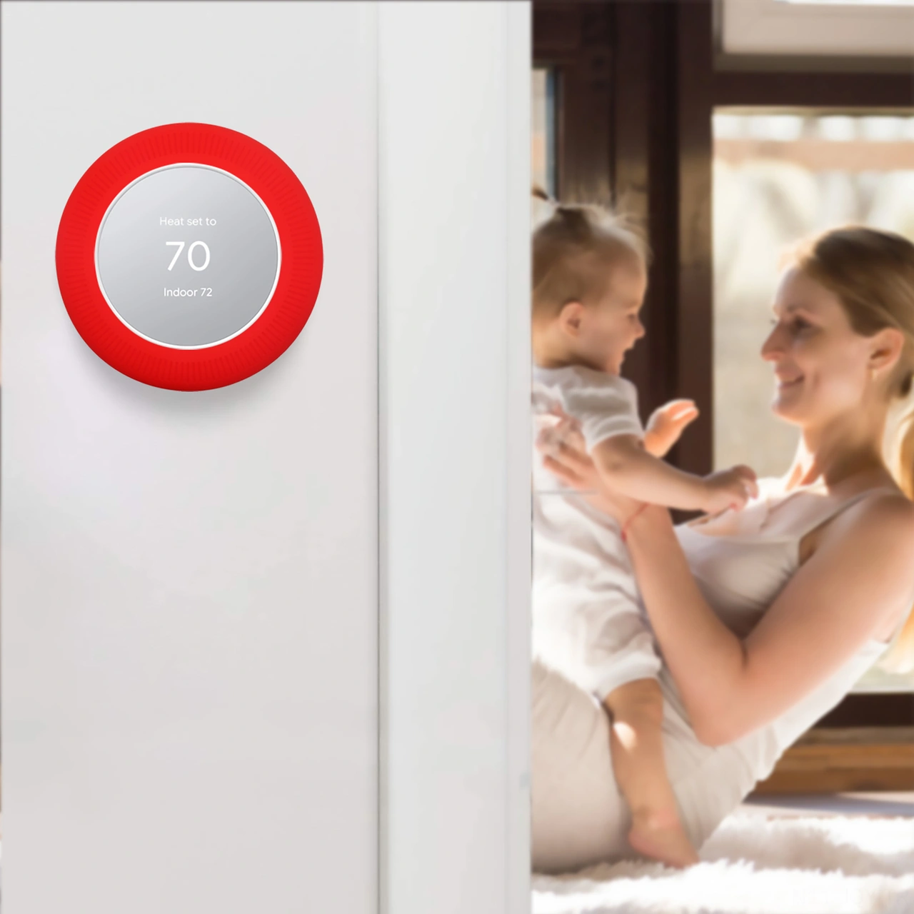 Youmex Google Nest Termostat İçin Beyaz Silikon Korumalı Kapak - Koruyucu Zarf