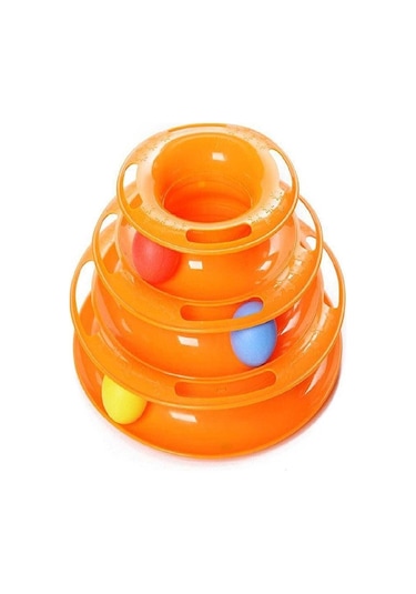 Tineke 3 Katlı Yuvarlak Toplu Kedi Oyuncağı