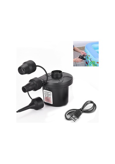 Tenfowee Taşınabilir Li-pil Akülü Hava Pompa, 400l/dk Akış, 3 Adaptörlü, Inflasyon/deflasyon, Havlu, Top, Havuz Oyuncakları İçin, 0.33kg, 20-25 Dakika Kullanim Süresi