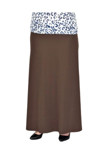 Kadın Uzun Lastikli Kalem Etek Bgl-st04727 Açık Kahverengi