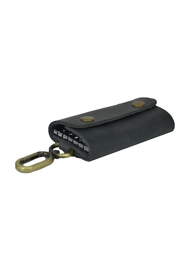 Anka Hakiki Deri Anahtarlık Crazy Gri