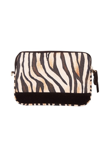 Bloominbag Stripy Tricky Çapraz Askılı Çanta Kahverengi - Siyah