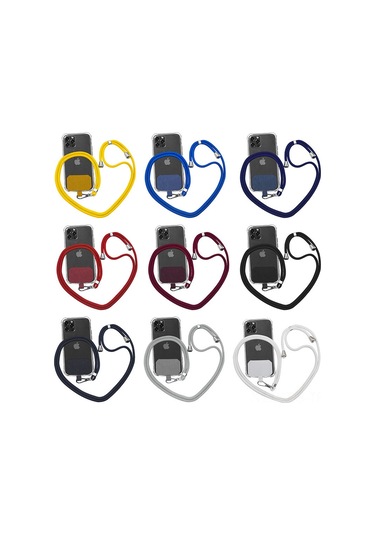 Hfambition Ev Kullanıma Uygun Yüksek Kaliteli Dayanıklı Kolye Askılı Telefon Tutucu - Koyu Gri Sabit Kumaş + Koyu Gri Yumuşak İp Telefon Kılıfı Yok Çok Renkli