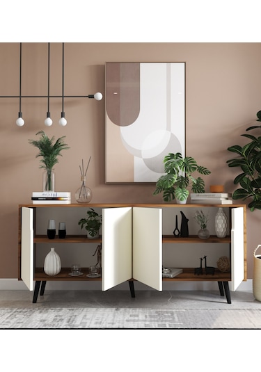 Latina Modern Konsol 180 CM Ceviz - Beyaz