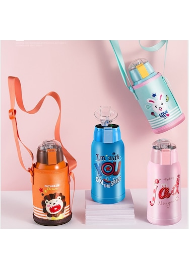 316 Kalite Paslanmaz Çelik Çocuklar İçin Bpa İçermeyen Soğuk Tutan Termal Yalıtımlı Led Işıklı Akıllı Termos Bardak 500 Ml Kapasiteli Yeşil