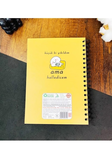 Kişiye Özel Küçük Bi Yıkıldım Ama Halledicem Tasarımlı Konuşan Ajanda renkli