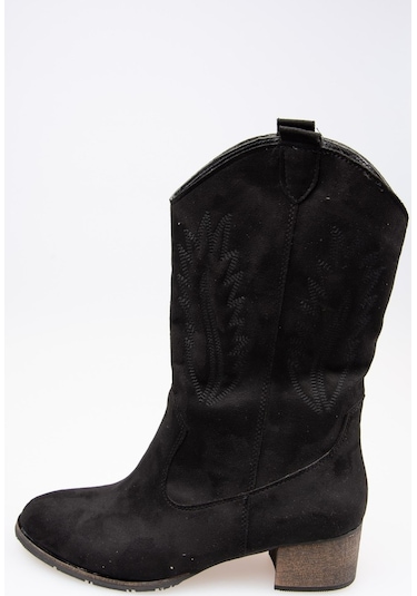 Fox Shoes Siyah Süet Kadın Bot E267730002