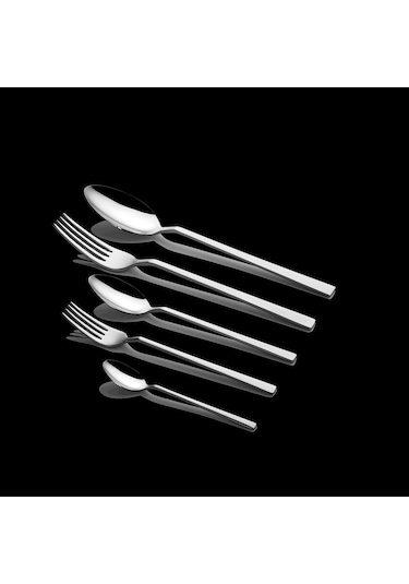 Lumix 60 Parça 12 Kişilik Paslanmaz Çelik Çatal Kaşık Bıçak Seti Gümüş