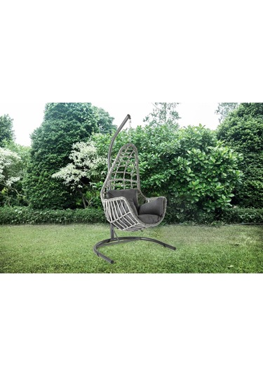 Tu Tienda Hobi Rattan Tekli Salıncak,beyaz Gri