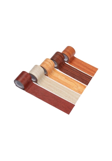 5 M/rulo Ev Dekor Mobilya Yenileme Süpürgelik Hattı Zemin Ahşap Tahıl Bant Onarım Yapıştırıcı 8cm X 4.75m-dark Brown Oak