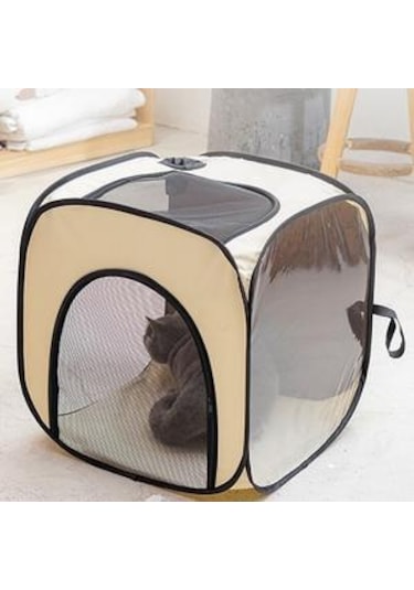 Pet Taşınabilir Katlanabilir Kedi Playpen Cates Kennel Oxford Bezi Pet Çıkarılabilir Fermuar Üst Gölge Kapak Kapalı Dış Mekan Kullanımı Taşıyıcılar Ve Amp Bebek Arabası