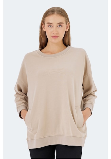 Slazenger Vıkentı Sw 3 Lü Set Kadın Sweatshırt Beyaz - Siyah - Bej