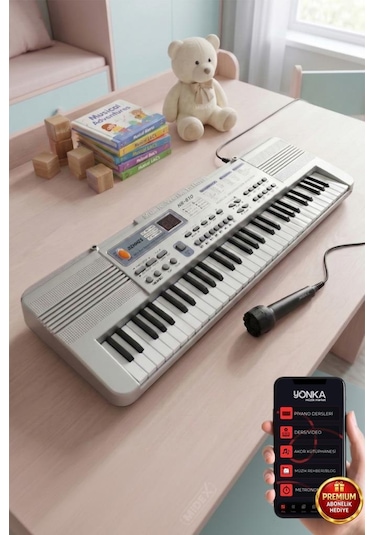 Nr-610 Çocuklar İçin 61 Tuş Usb Mp3 Pilli Mikrofonlu Org 3-12 Yaş