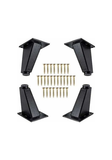Flybuy 4 Parça Alüminyum Metal Kanepe Dolap Masa Ayakları, Siyah, 80mm, Mobilya Yükseltme Ayağı -