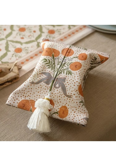 Küçük Mavi Kağıt Mendil Saklama Kutusu, Retro Ev Oturma Odası Yatak Odası Çok Amaçlı Kağıt Mendil, Baskılı Desen Kumaş Araba Aperextraction Kutusu