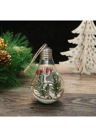 Symbee Led Işıklı Şeffaf Noel Topu, Pet Malzeme Noel Ağacı Süsü, Ev Ofis Dekorasyonu Hediyelik