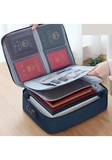 Lıtebag Şifreli Kilitli A4 Belgeler İçin Seyahat Düzenleyici 204905051 Mavi