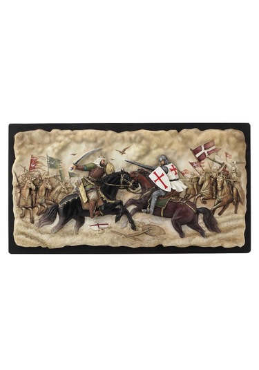 Veronese Müslüman Haçlı Hıttin Savaşı Tablo Figür 42cm