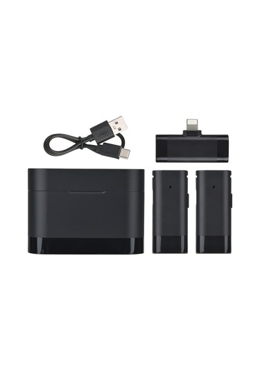 Honmex İki Mikrofonlu Kablosuz Yaka Mikrofonu, Şarj Kutusu İle, Gürültü Engelleme, Telefon Canlı Yayın Ve Röportaj İçin, İos Arayüzü