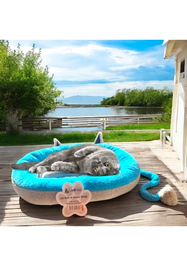 Kapella Lüks Kedi ve Köpek Yatağı Gri Kuyruklu