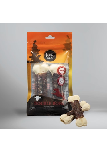 Jose Dog Double Bone Kuzu Etli Sargı Kemik 2'li 12 CM