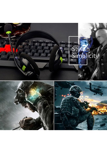 Hombey Sy440mv Kablolu Oyun Kulaklığı - Usb Bağlantı, 120 Ayarabilir Mikrofon, Genişletilebilir Başlıklı, Siyah Yeşil