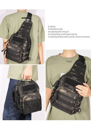Oxford 600d Kumaş Omuz-göğüs Çantası Kamuflaj Kamuflaj