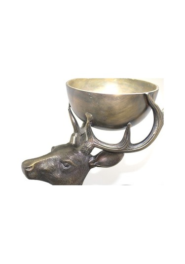Metal Geyikli Kase 77 Cm Renkli