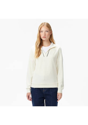 Nautica Kadın Krem Regular Fit Sweatshirt Düz 57k304t Krem
