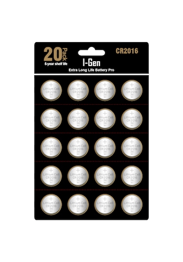 I-Gen CR2016 Pil 20'li Paket  Lityum Düğme Pil 3V 2016